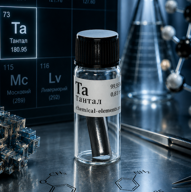 Тантал (Ta), 99,99%, 0,1 гр. – пластина.