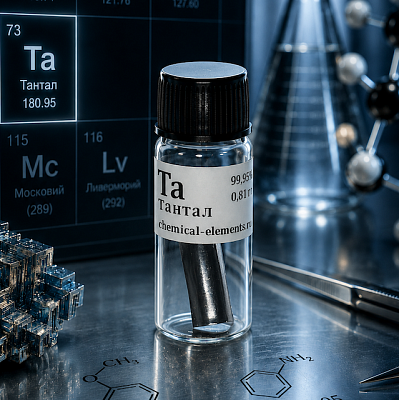 Тантал (Ta), 99,99%, 0,1 гр. – пластина.