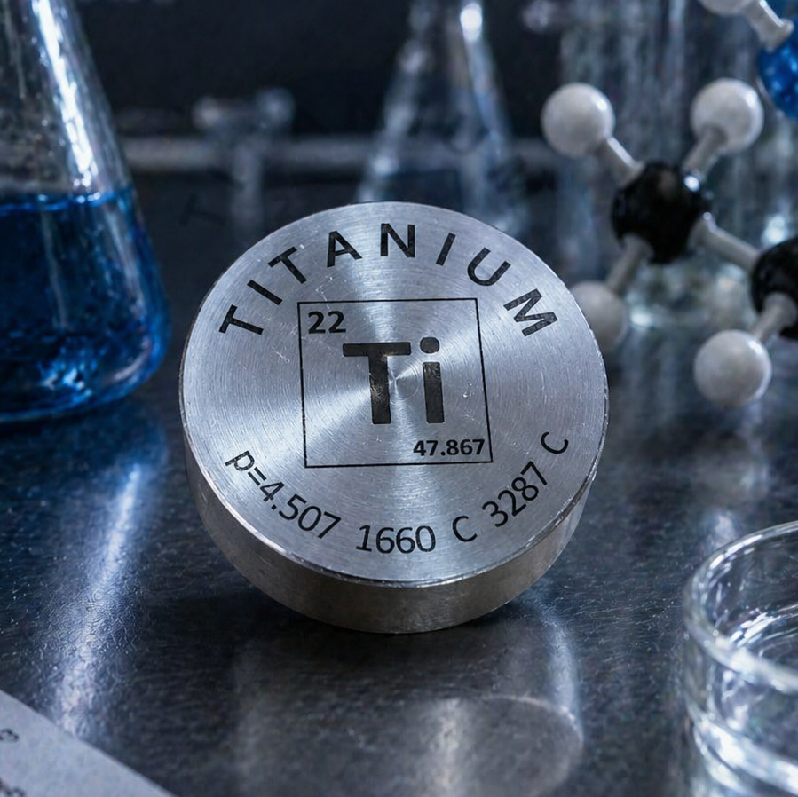 Титановая шайба, 70 гр., 12х40 мм., 99.5%