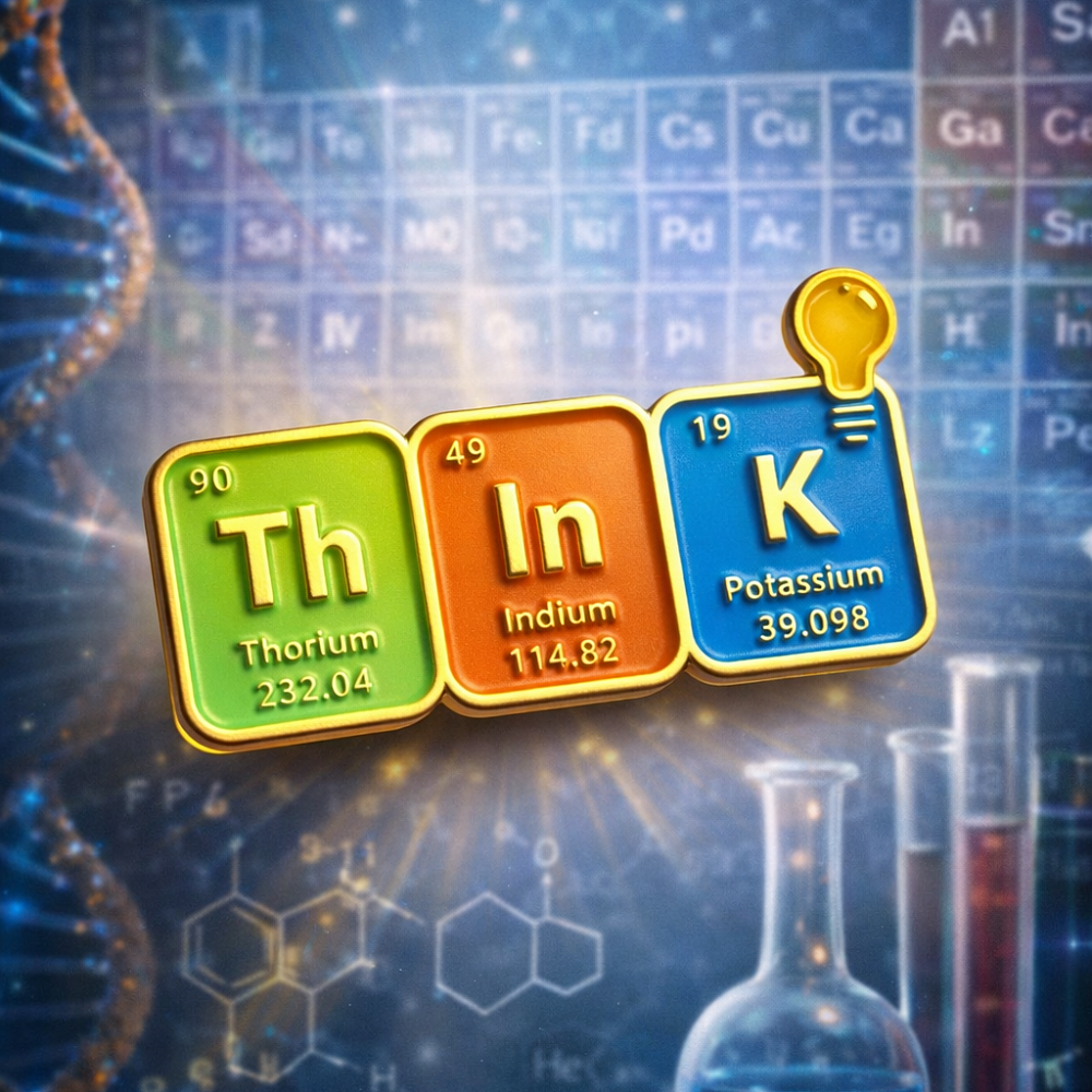 Металлический химический значок ThInK, 16х30 мм