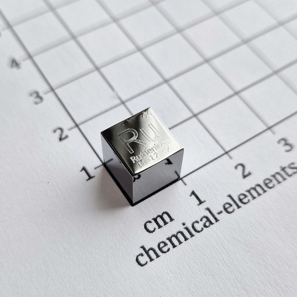 Железный кубик 10 мм покрытый рутением (Ru) 99.9% 1 микрон